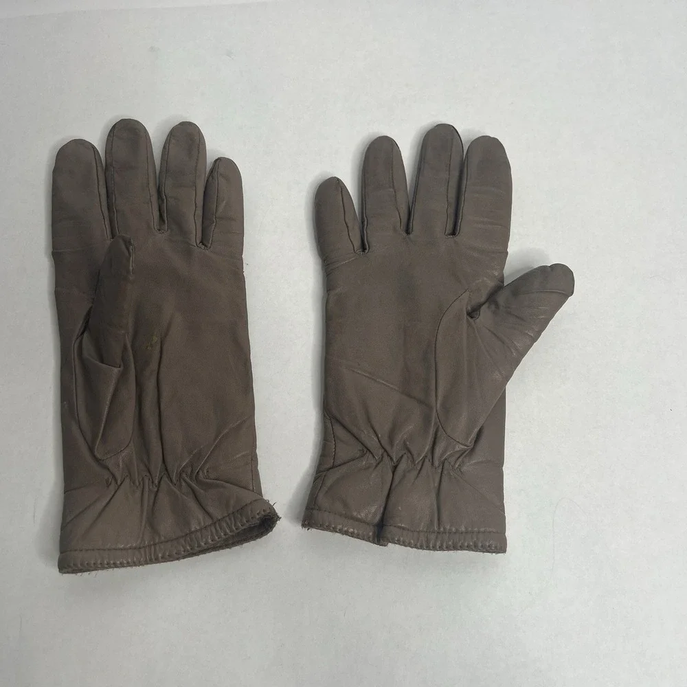Vintage Fownes Genuine Leather Acrylic Lined Gloves Womens Sz 8 Tan
